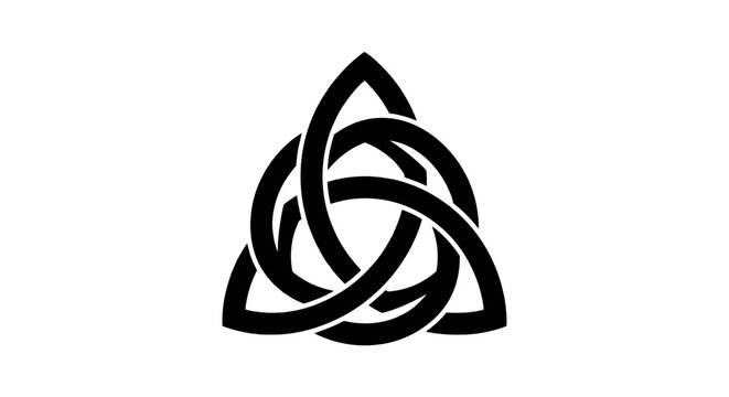 Vector illustration of triquetra celtic knot symbol, trinity knot vector illustration on a transparent background