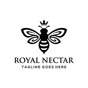 Elegant bee emblem for luxury organic products.