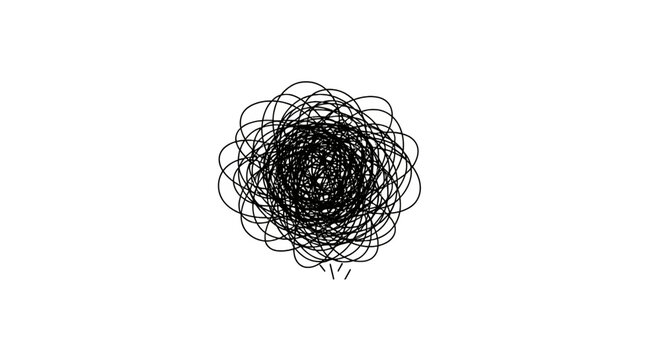 Scribble tangle representing confusion and mental stress