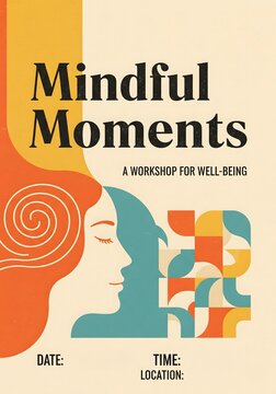 Mindful Moments Wellness Workshop Poster Template