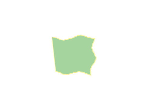 A light green square shape with a soft yellow border and irregular edges