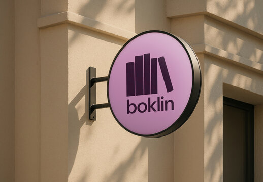 Modern Bookstore Sign Mockup Exterior PSD
