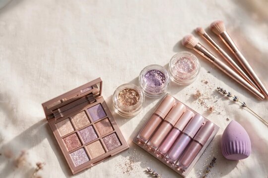 Luxury Makeup Collection with Brushes and Blush