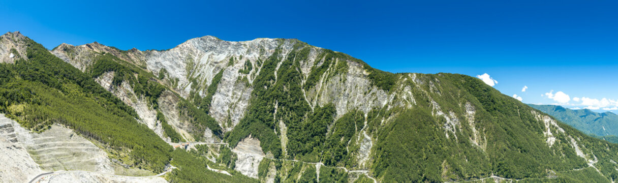Aerial view of Southern Cross-Island Highway in mountains ,Taiwan.