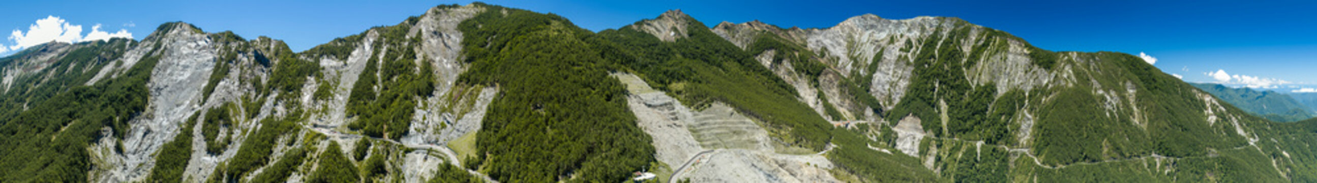 Aerial view of Southern Cross-Island Highway in mountains ,Taiwan.