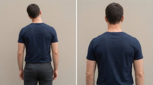 Side-by-side comparison man back upper body Before and After Permanent Hair Removal Treatment on Man's