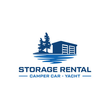 self storage garage logo vector isolated on white background