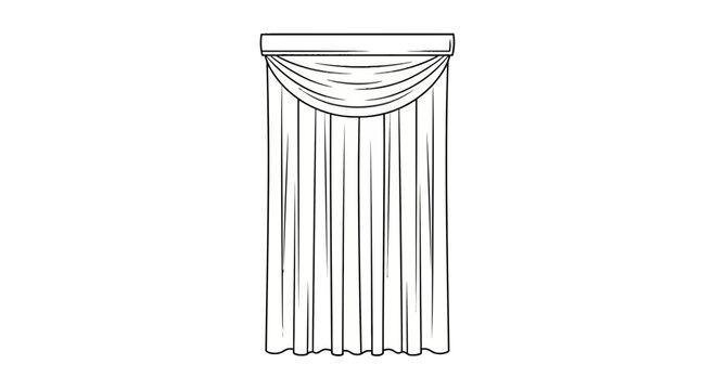 Elegant window curtains with decorative draped valance
