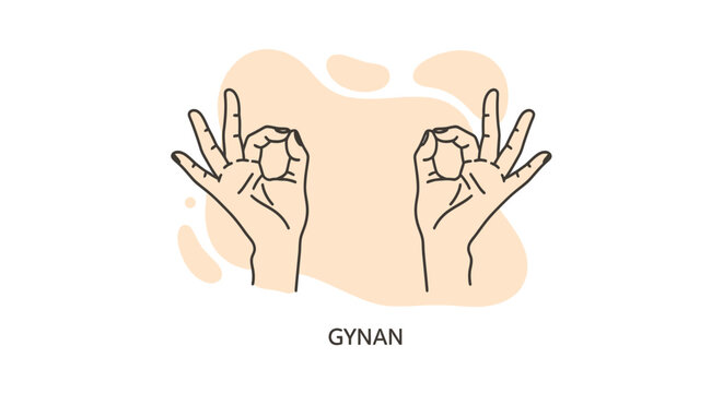 Hands performing gyan mudra gesture for meditation