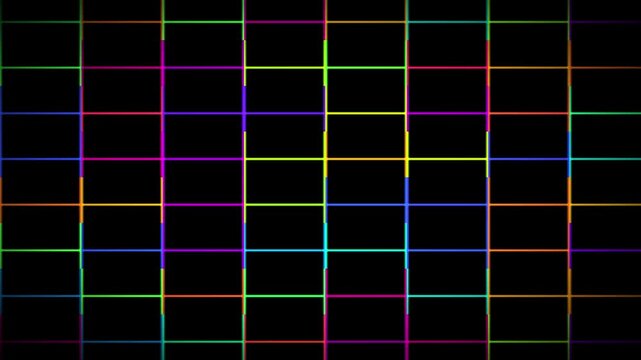 Futuristic Holographic Matrix Grid Shimmering Loop Background