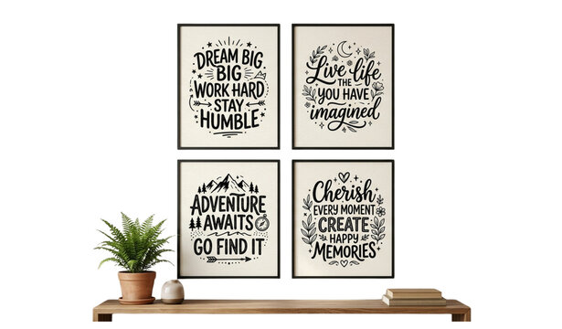 Untitled design - 2Illustrate a premium hand lettering vector collection featuring 25 unique quote posters isolated on a solid white background. Create artistic typography compositions with handwritte