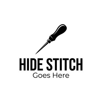Clean vector icon of a stitching awl, suitable for leathercraft and artisanal workshops.