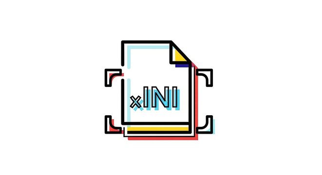 INI File Icon, Configuration Document, Text Format, Digital Data Symbol