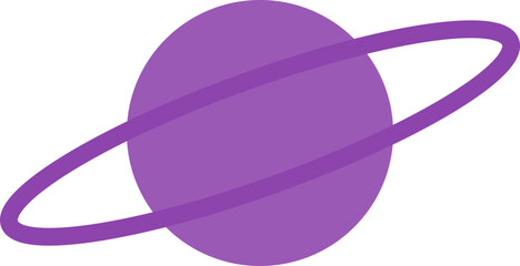 A minimalist purple planet with a single ring isolated on a white background professional graphic illustration © Nahida