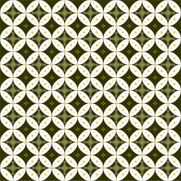 Dark Green Elegant Seamless Geometric Ornament Pattern