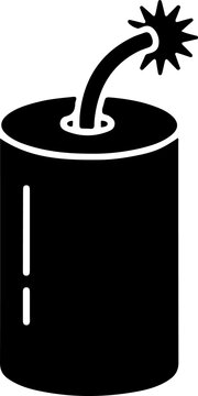 Dynamite stick silhouette illustration, explosive icon artwork, danger symbol sketch, high energy design, volatile power representation