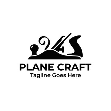 Silhouette logo for hand-crafted furniture or artisan workshops. Traditional trade and manual skill emblem.