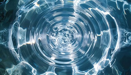 Obraz premium Concentric circles of water ripples creating abstract fluid patterns and gentle movement