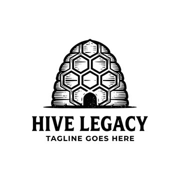 Geometric nature logo for honey production, apiculture, or community-focused brands.