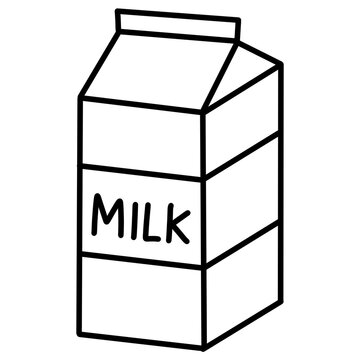 cartoon illustration outline of a milk carton