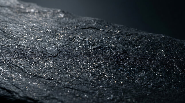 Textured dark stone surface with shimmering mineral highlights