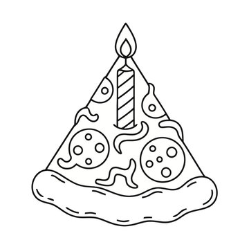 Pizza slice with birthday candle