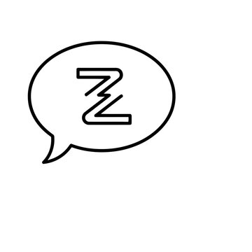 Speech bubble with letter Z icon