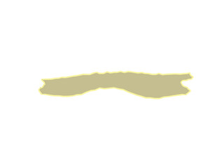 Fototapeta premium A single piece of beige torn paper with a thin yellow decorative border