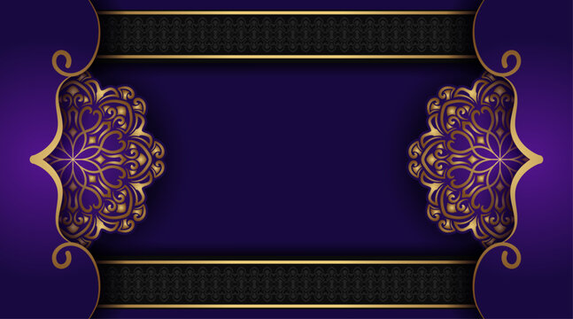 Luxury purple mandala background, round decoration