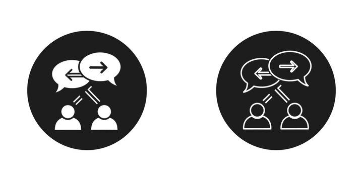 Conversation chat bubbles icon representing communication and dialogue with communication dialogue conversation