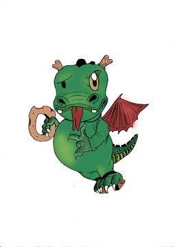 dragon with small snacks