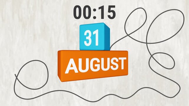 20 Seconds to Fall on September 1st - Countdown 20 seconds with Timer 20 to 0 seconds