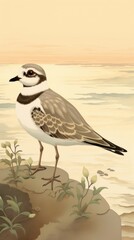 Fototapeta premium Plover outdoors sparrow animal.