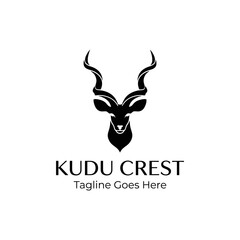 Obraz premium Sophisticated wildlife crest featuring a horned gazelle for boutique or outdoor apparel brands.