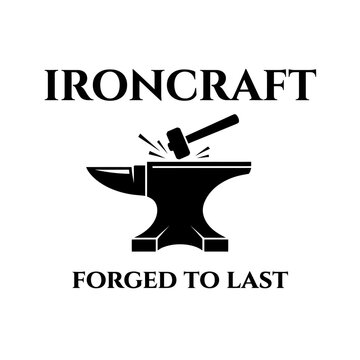 Bold blacksmithing icon symbolizing traditional craftsmanship and metal forging.