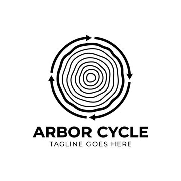 Tree ring symbol for sustainable lumber cycles.