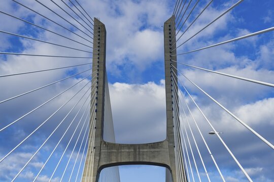 Cable-stayed Vasco da Gama Bridge, Lisbon, Portugal