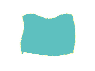 Obraz premium A single piece of teal paper with rough torn edges for creative projects