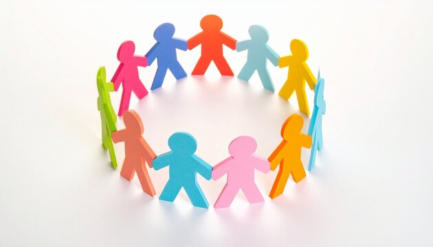 Rainbow paper cutout circle symbolizing diversity inclusion and unity