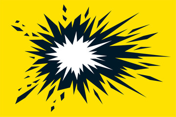 pop art dark explosion burst on yellow backdrop © starlineart