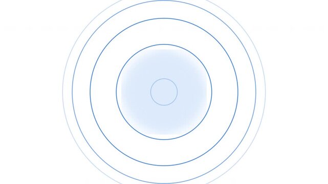 Abstract blue circle wave diffusion loop animation with glowing effect