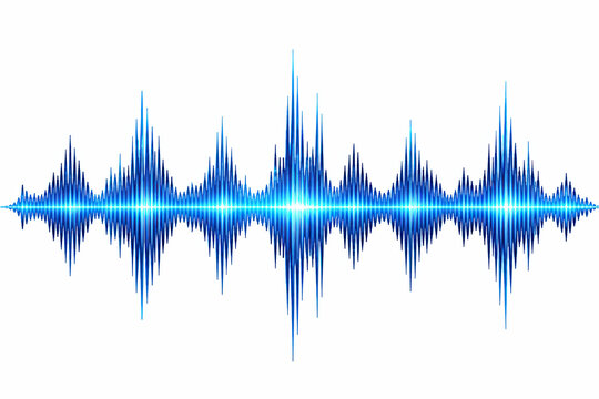 Glowing blue sound wave icon representing digital audio frequency
