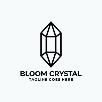 Minimalist mineral stone logo symbolizing clarity, value, and structure for jewelry or lifestyle brands.