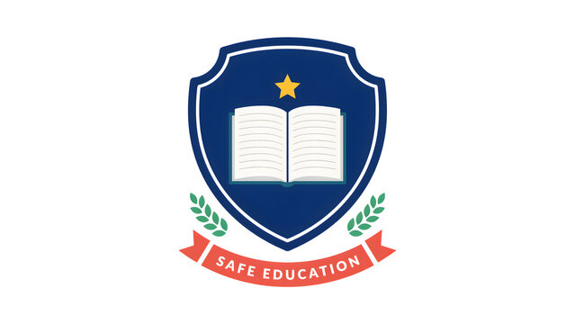 Protecting education shield logo for international day to protect education from attack