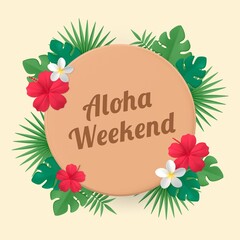 Aloha weekend Instagram post template, cute 3D design © Rawpixel.com