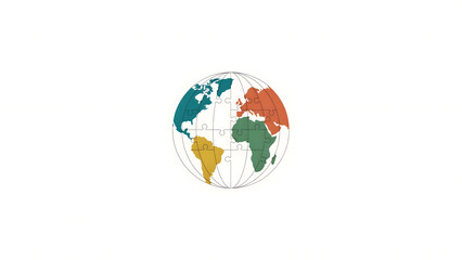 Fototapeta premium United nations day for south south cooperation global unity puzzle concept