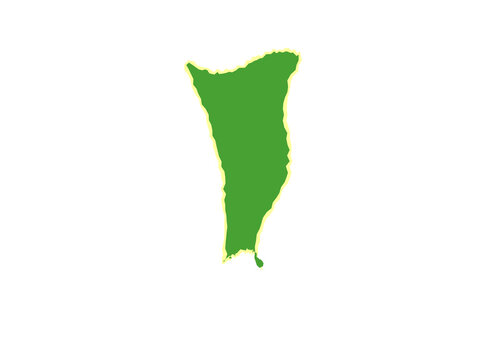 Geographical map shape of the island of bohol located in the philippines