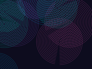 Fototapeta premium Expanding Spiral Echoes Line Art Pattern Design
