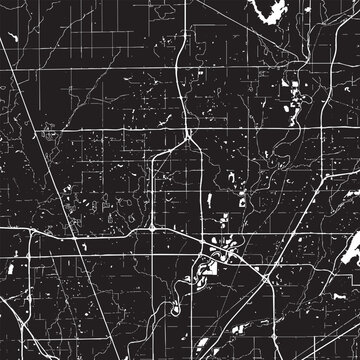Vector Street Map of Carmel Indiana &ndash; Black and White Minimalist City Road Map