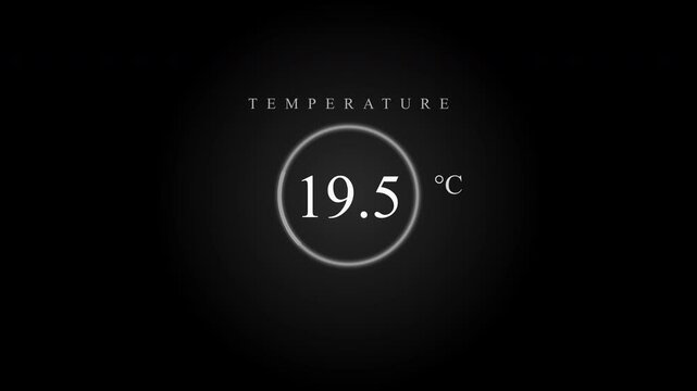Temperature counter animation celsius number digital display loop